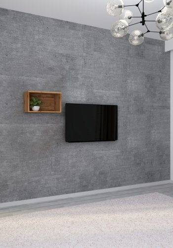 VCM NORDIC Arila Wandregal, rechteckig – Naturholz