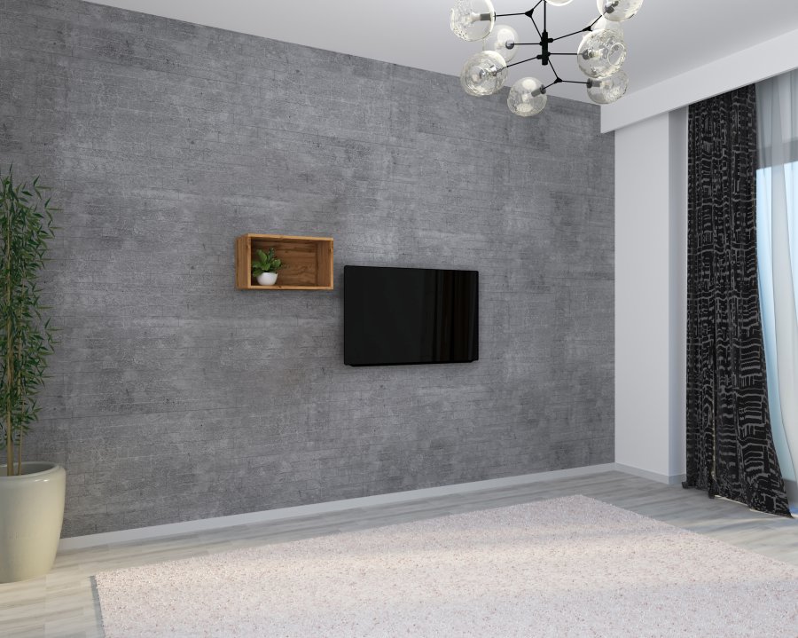 VCM NORDIC Arila Wandregal, rechteckig – Naturholz