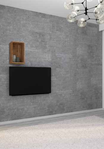 VCM NORDIC Arila Wandregal, rechteckig – Naturholz