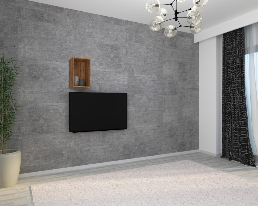 VCM NORDIC Arila Wandregal, rechteckig – Naturholz