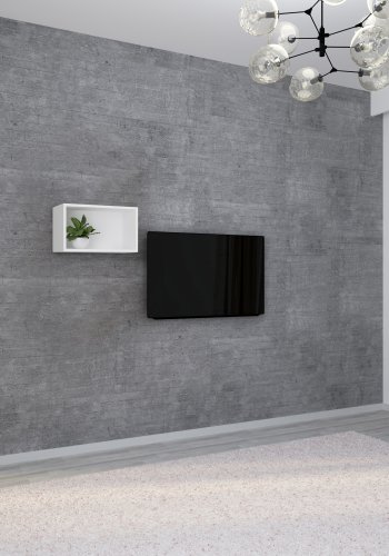 VCM NORDIC Arila Wandregal, rechteckig – Holz weiß