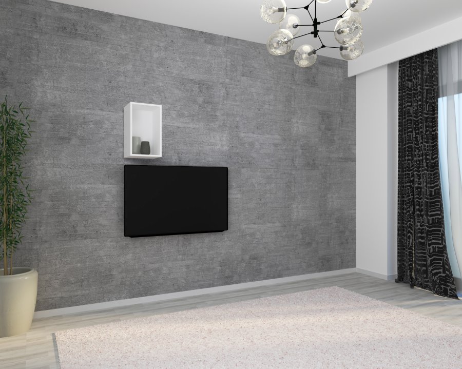 VCM NORDIC Arila Wandregal, rechteckig – Holz weiß