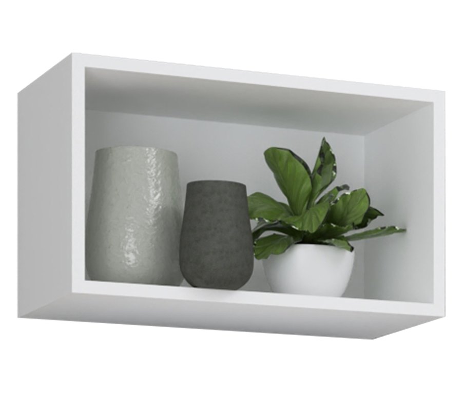 VCM NORDIC Arila Wandregal, rechteckig – Holz weiß