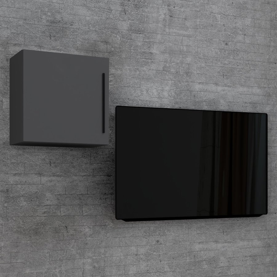 VCM NORDIC Arila M Hängeschrank, m. 1 Tür und 1 Einlegeboden – Holz anthrazitgrau