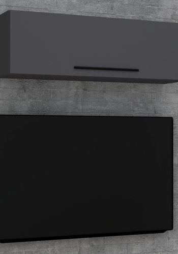 VCM NORDIC Arila L Hängeschrank, mit 1 Tür und 3 Fächern – Anthrazitgraues Holz