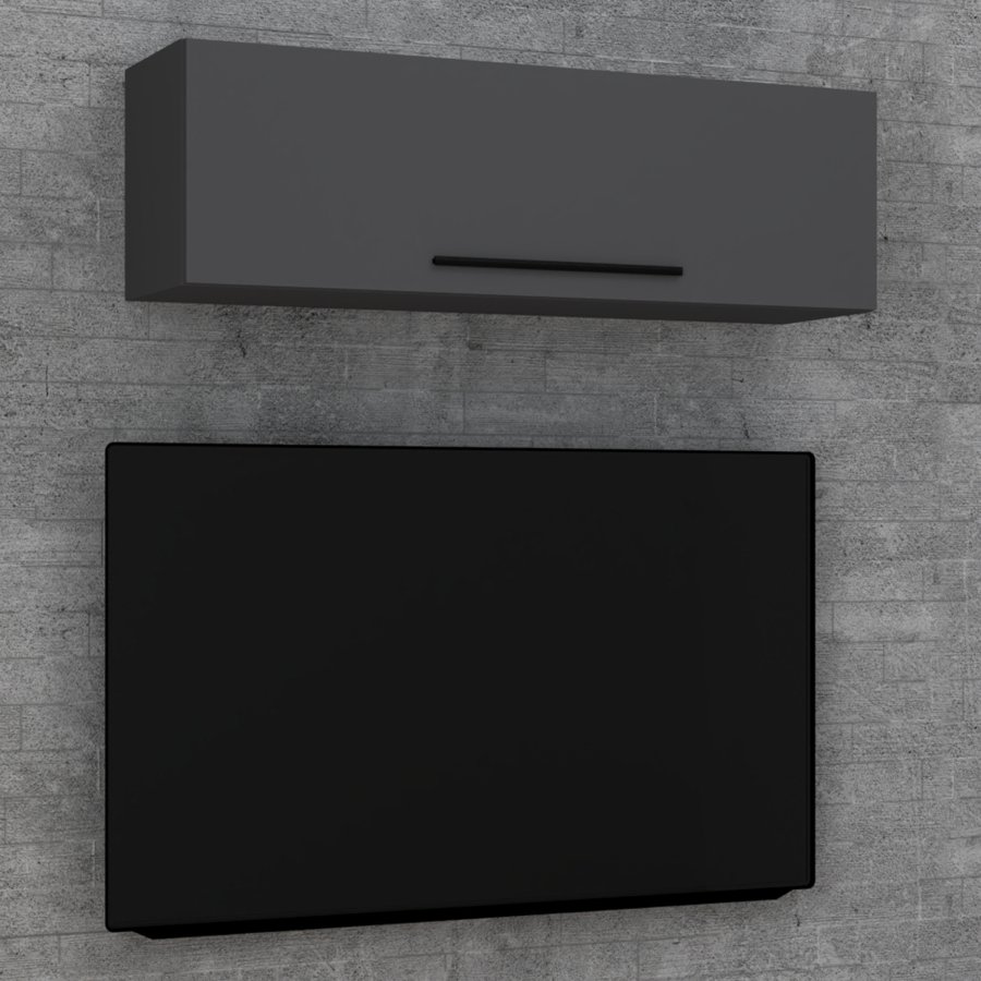 VCM NORDIC Arila L Hängeschrank, mit 1 Tür und 3 Fächern – Anthrazitgraues Holz