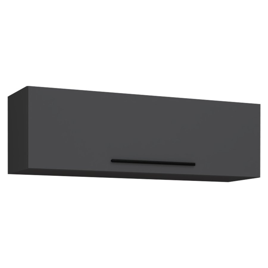VCM NORDIC Arila L Hängeschrank, mit 1 Tür und 3 Fächern – Anthrazitgraues Holz