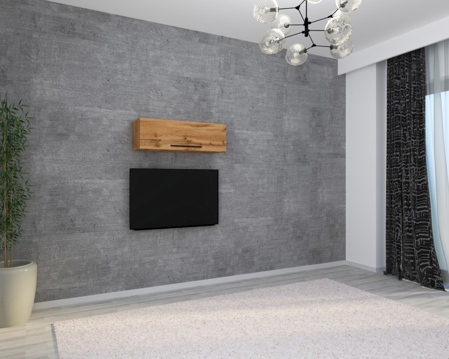 VCM NORDIC Arila L Hängeschrank, m. 1 Tür und 3 Fächern - Naturholz