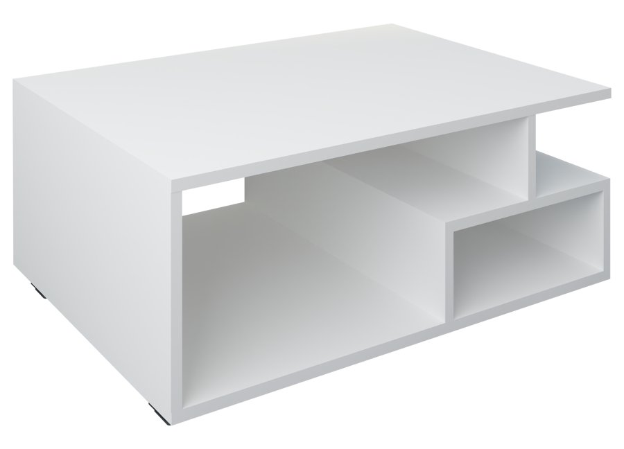 VCM NORDIC Sulas sofabord, m. 4 rom - hvitt tre (80x50)