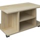 VCM NORDIC Findula Couchtisch, m. 6 Fächern und Rollen - Naturholz (80x40)