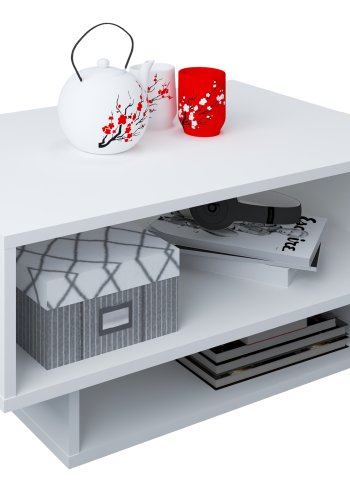 VCM NORDIC Runila sofabord, m. 3 rom - hvitt tre (88x50)