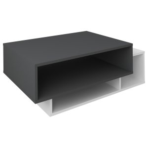 VCM NORDIC Runila soffbord, m. 3 rum - vitt och antracitgr trä (88x50)