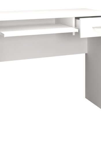 VCM NORDIC Arusa L skrivebord, m. 1 tastaturhylle og 1 skuff - hvitt tre (85x50)