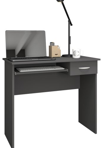 VCM NORDIC Arusa L Schreibtisch, m. 1 Tastaturablage und 1 Schublade - Holz anthrazitgrau (85x50)