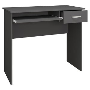 VCM NORDIC Arusa L skrivebord, m. 1 tastaturhylle og 1 skuff - antrasittgrtt tre (85x50)