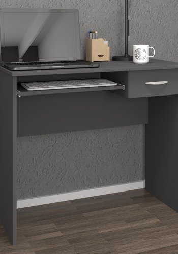 VCM NORDIC Arusa L Schreibtisch, m. 1 Tastaturablage und 1 Schublade - Holz anthrazitgrau (85x50)