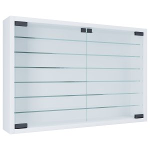 VCM NORDIC Mandosa XL vggskp, w. 2 luckor och 6 hyllor - glas och vitt tr