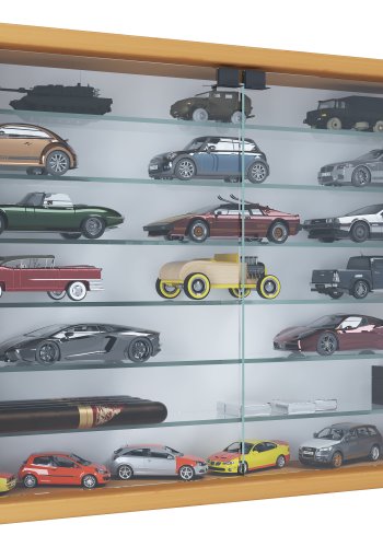 VCM NORDIC Mandosa XL Hängeschrank, m. 2 Türen und 6 Einlegeböden - Glas und Naturholz