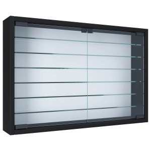 VCM NORDIC Mandosa XL vggskp, w. 2 drrar och 6 hyllor - glas och svart tr