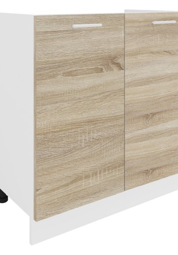 VCM NORDIC Esilo kjkkenvaskskap, m. 2 drer - hvit og naturlig tre