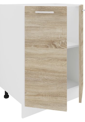 VCM NORDIC Esilo 60 Küchenschrank, m. 2 Türen und 1 Einlegeboden - Weiß und Naturholz