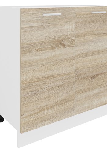 VCM NORDIC Esilo 80 kjkkenskap, m. 2 drer og 1 hylle - hvit og naturlig tre