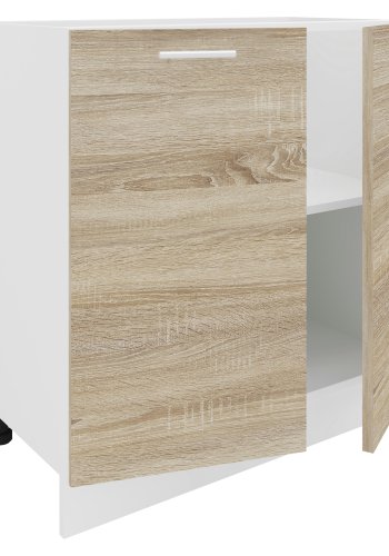VCM NORDIC Esilo 80 kjkkenskap, m. 2 drer og 1 hylle - hvit og naturlig tre