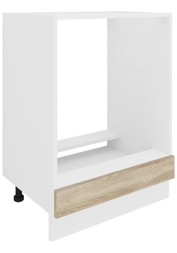 VCM NORDIC Esilo Küchenherdschrank, mit verstellbaren Füßen - Weiß und Naturholz
