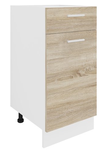 VCM NORDIC Esilo Küchenschrank, m. 1 Tür, 1 Schublade, 1 Einlegeboden - Weiß und Naturholz