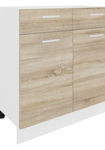 VCM NORDIC Esilo kjkkenskap, m. 2 drer, 1 skuff, 1 hylle - hvit og naturlig tre