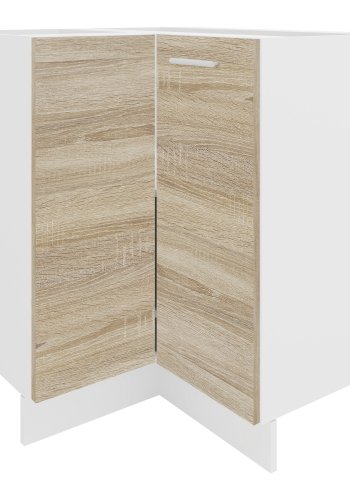 VCM NORDIC Esilo Kücheneckschrank, m. 1 Tür und 1 Einlegeboden - Weiß und Naturholz