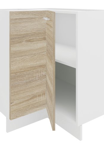 VCM NORDIC Esilo Kücheneckschrank, m. 1 Tür und 1 Einlegeboden - Weiß und Naturholz