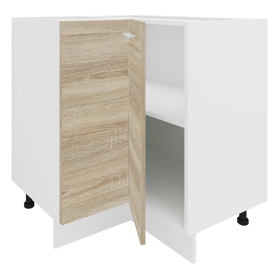 VCM NORDIC Esilo Kücheneckschrank, m. 1 Tür und 1 Einlegeboden - Weiß und Naturholz