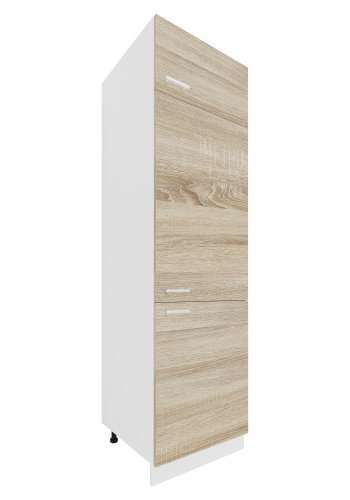 VCM NORDIC Esilo kjkken hyskap, m. 3 drer og 4 hyller - hvit og naturlig tre