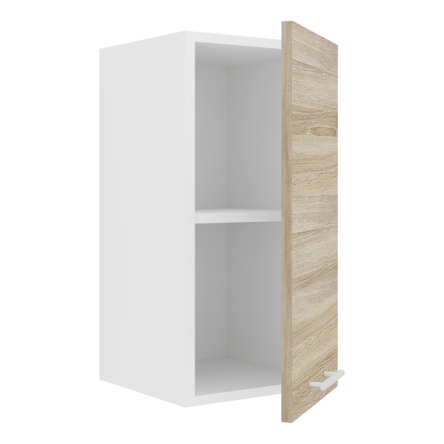 VCM NORDIC Esilo 1 drs 30 kjkken overskap, m. 1 dr og 1 hylle - hvit og naturlig tre