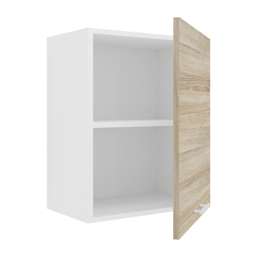 VCM NORDIC Esilo 1 drs 50 kjkken overskap, m. 1 dr og 1 hylle - hvit og naturlig tre