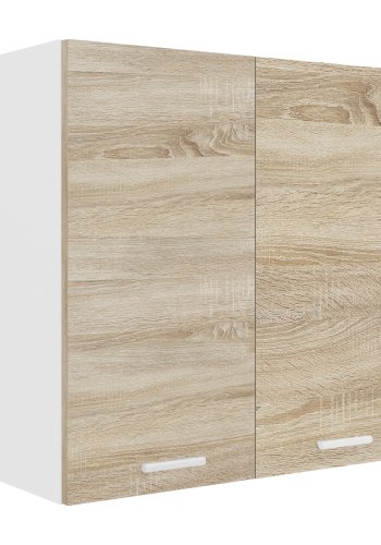 VCM NORDIC Esilo 2 drer 60 kjkken overskap, m. 2 drer og 1 hylle - hvit og naturlig tre