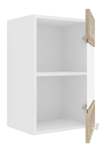 VCM NORDIC Esilo 1 kjkken overskap, m. 1 glassdr og 1 hylle - hvit og naturlig tre