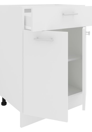 VCM NORDIC Esilo Küchenschrank, m. 2 Türen, 1 Schublade, 1 Einlegeboden – Holz weiß