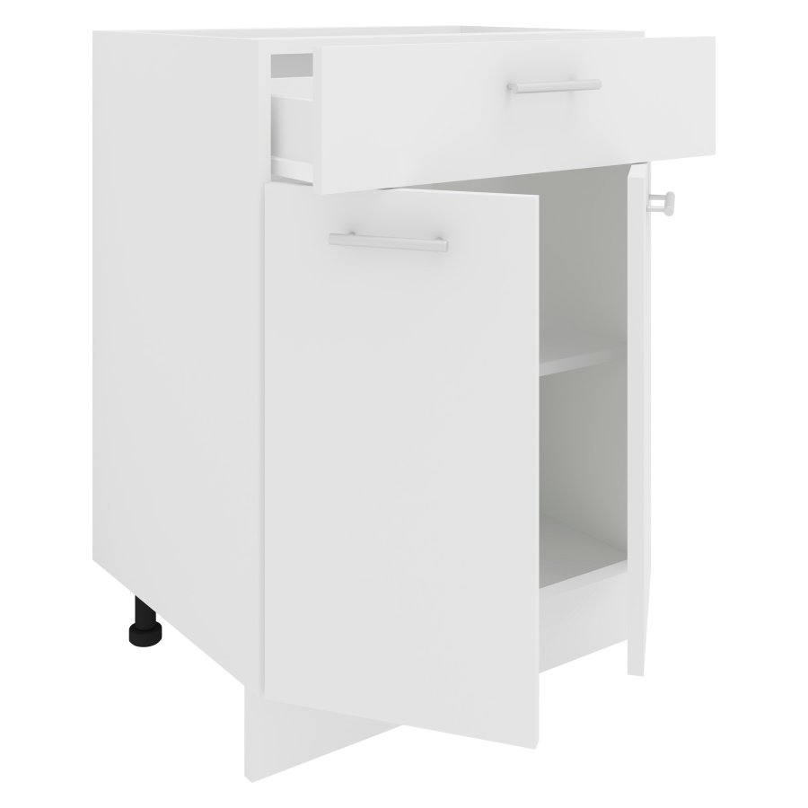 VCM NORDIC Esilo Küchenschrank, m. 2 Türen, 1 Schublade, 1 Einlegeboden – Holz weiß