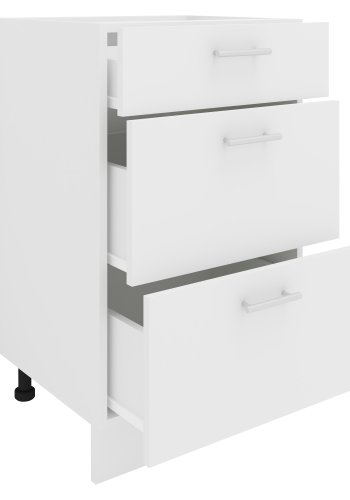 VCM NORDIC Esilo kjkkenskap, m. 3 skuffer - hvitt tre