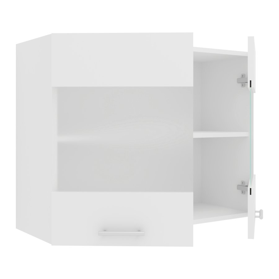 VCM NORDIC Esilo Küchen-Hängeschrank, m. 2 Glastüren und 1 Einlegeboden - Holz weiß