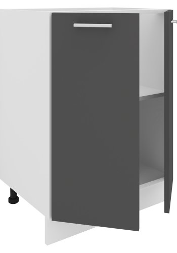 VCM NORDIC Esilo 60 kjkkenskap, m. 2 drer og 1 hylle - hvit og antrasittgr tre