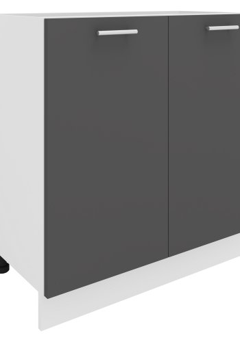 VCM NORDIC Esilo 80 Küchenschrank, m. 2 Türen und 1 Regal - weißes und anthrazitgraues Holz