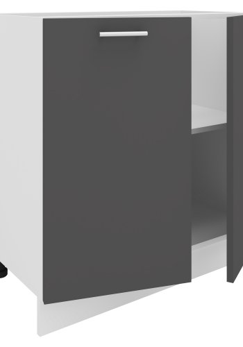 VCM NORDIC Esilo 80 Küchenschrank, m. 2 Türen und 1 Regal - weißes und anthrazitgraues Holz