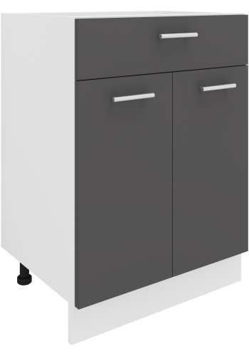 VCM NORDIC Esilo kjkkenskap, m. 2 drer, 1 skuff, 1 hylle - hvit og antrasittgr tre