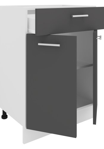 VCM NORDIC Esilo kjkkenskap, m. 2 drer, 1 skuff, 1 hylle - hvit og antrasittgr tre