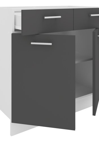 VCM NORDIC Esilo kjkkenskap, m. 2 drer, 1 skuff, 1 hylle - hvit og antrasittgr tre