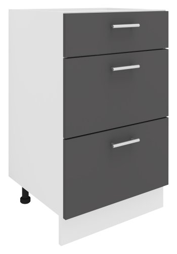 VCM NORDIC Esilo kjkkenskap, m. 3 skuffer - hvit og antrasittgr tre