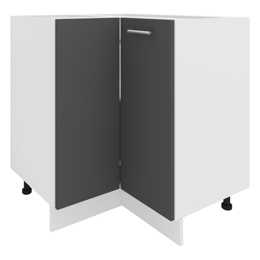 VCM NORDIC Esilo kjkkenhjrneskap, m. 1 dr og 1 hylle - hvit og antrasittgr tre